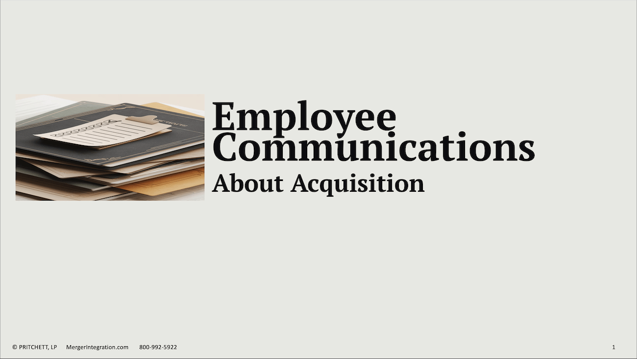 Employee Communications About Acquisition