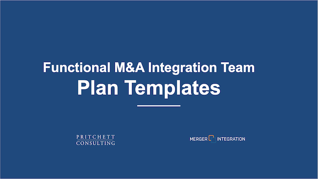 Functional M&A Integration Team Plan Templates