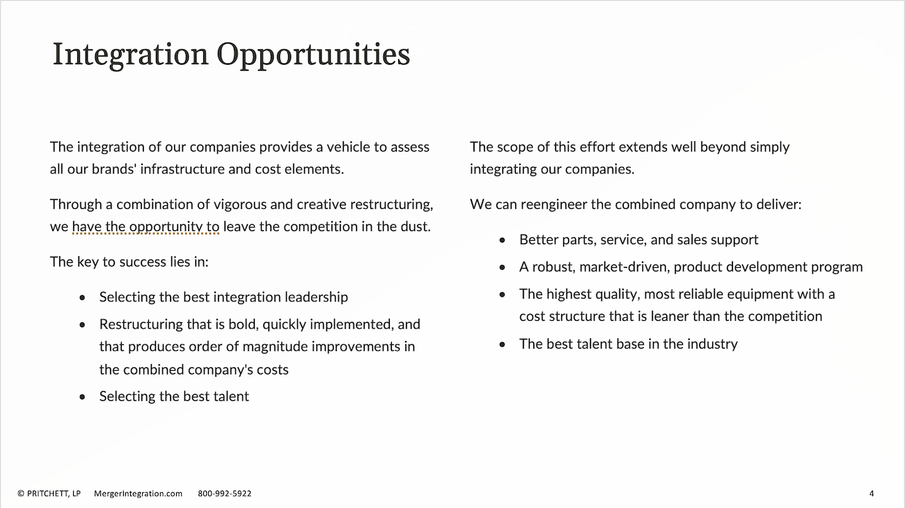Integration Opportunities