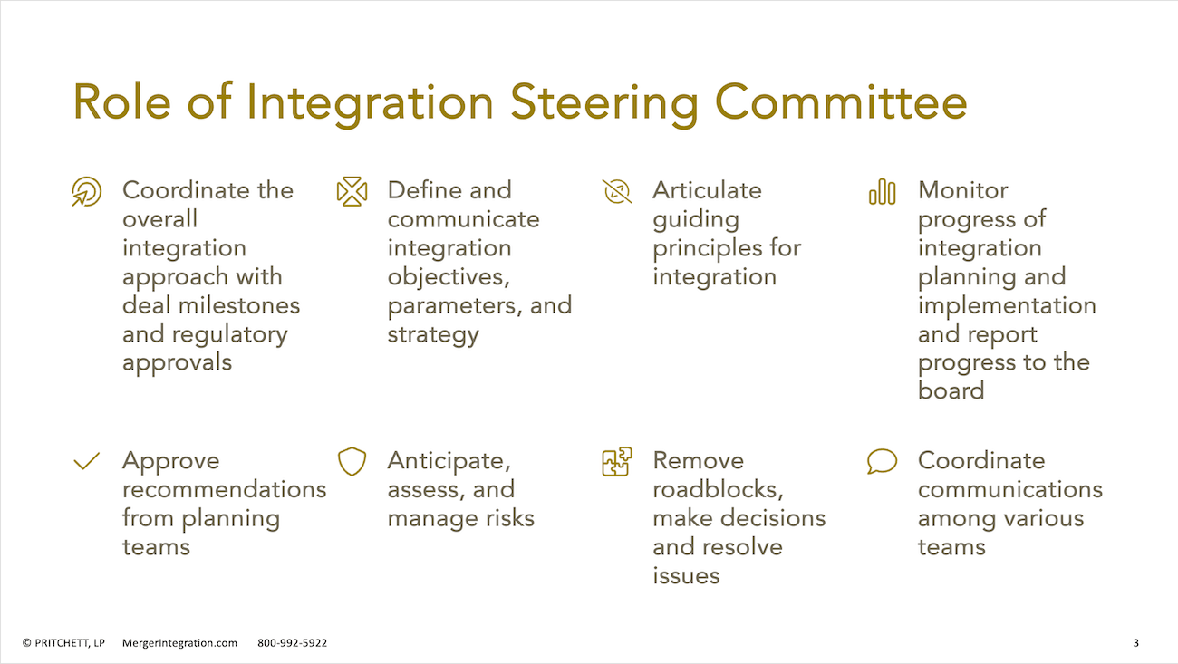Role of Integration Steering Committee