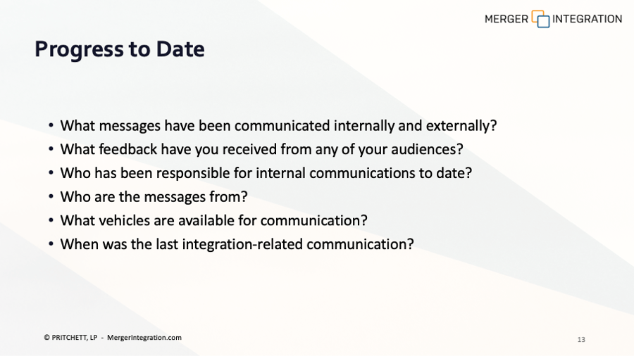 Mergers & Acquisitions Communications Plan