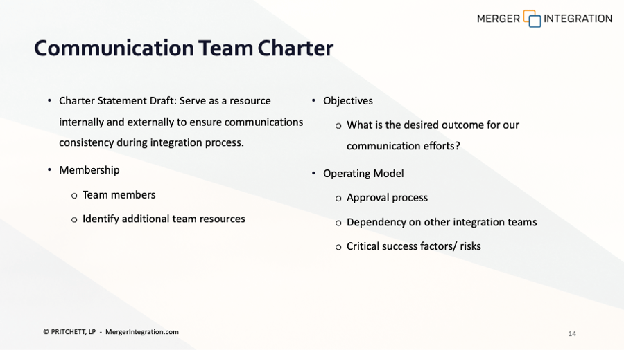 Mergers & Acquisitions Communications Plan