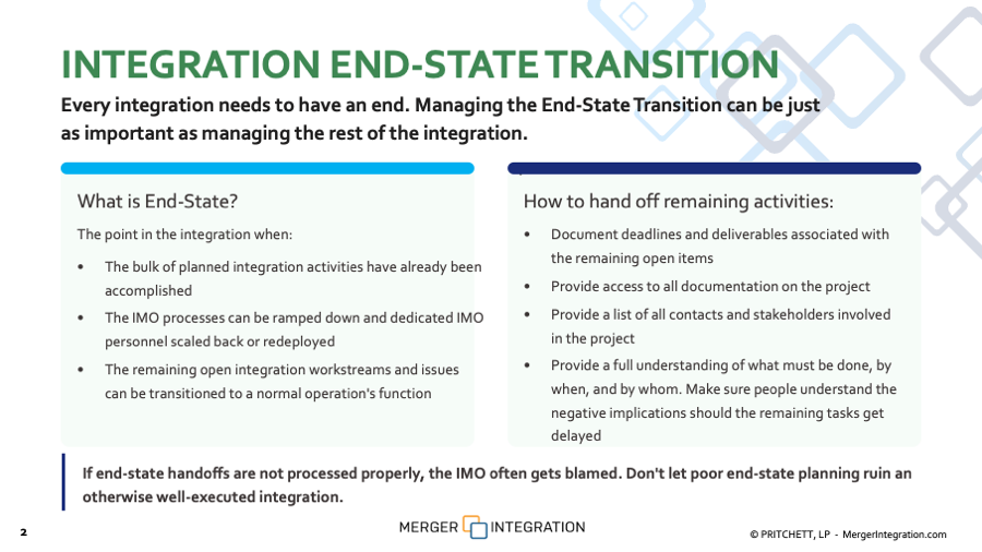 How To End A Post-Merger Integration The Right Way