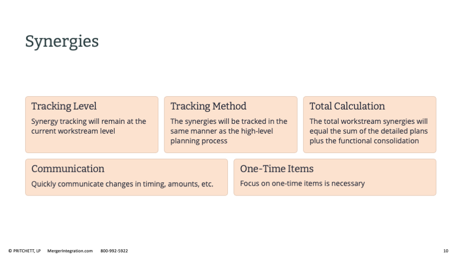 Post-Merger Integration: Deliverables for Planning and Reporting