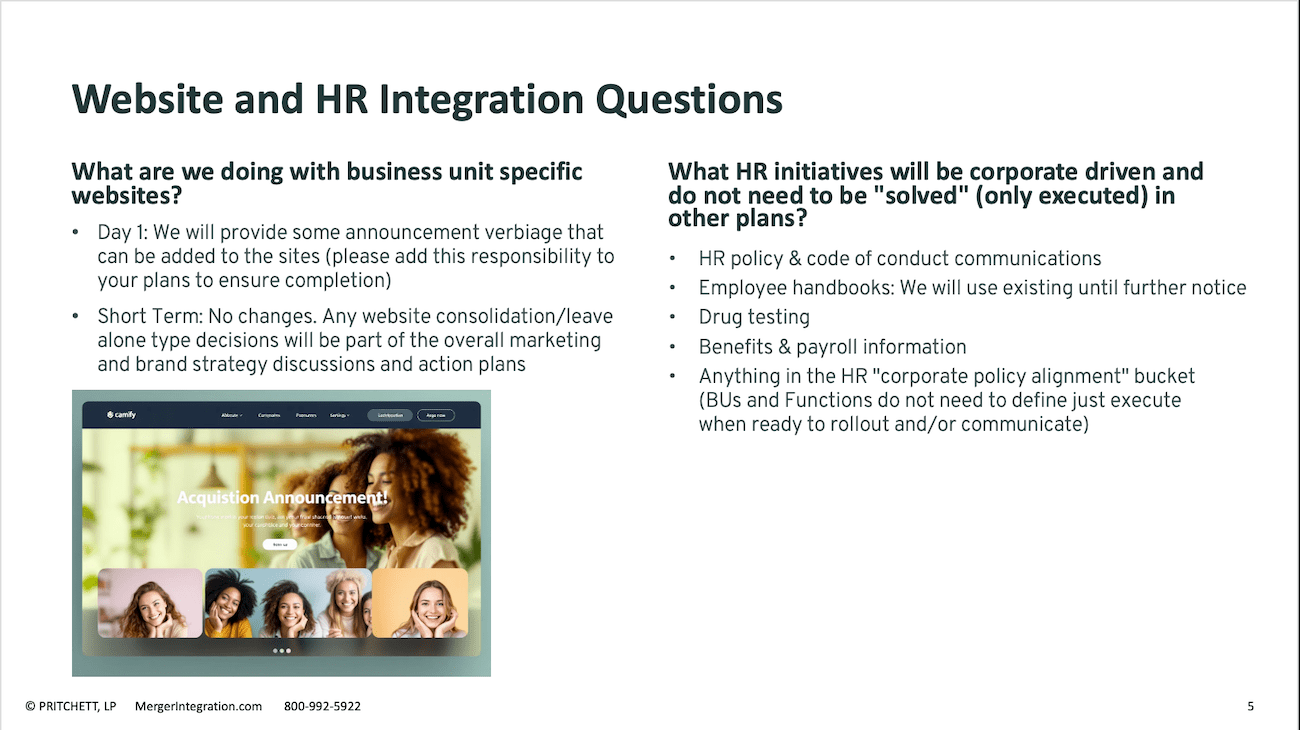 Website and HR Integration Questions