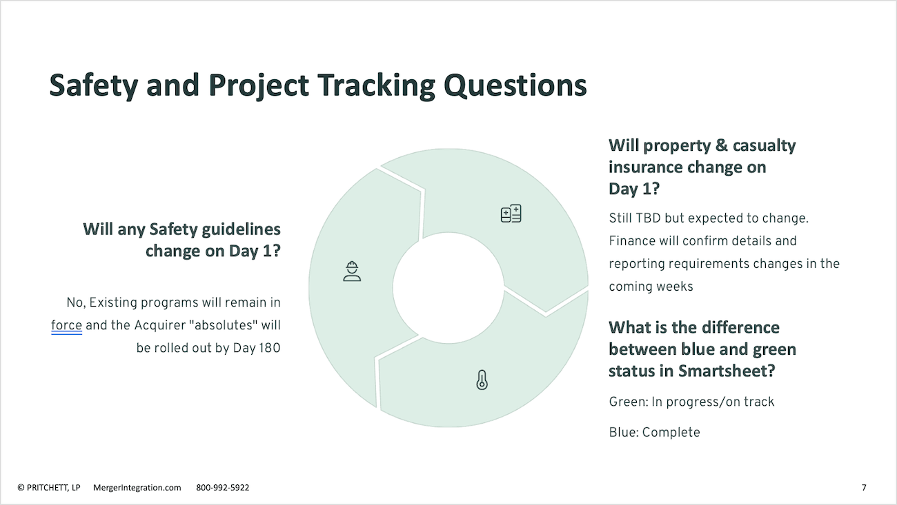 Safety and Project Tracking Questions