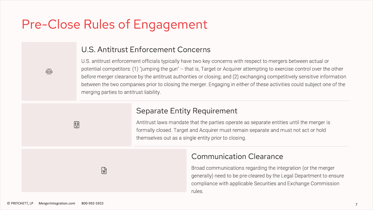 Pre-Close Rules of Engagement