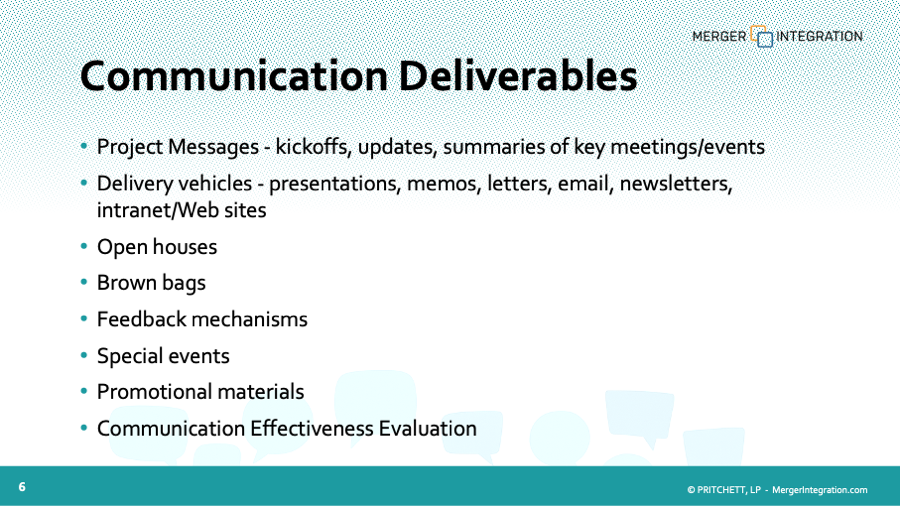 Mergers & Acquisitions Communications Team