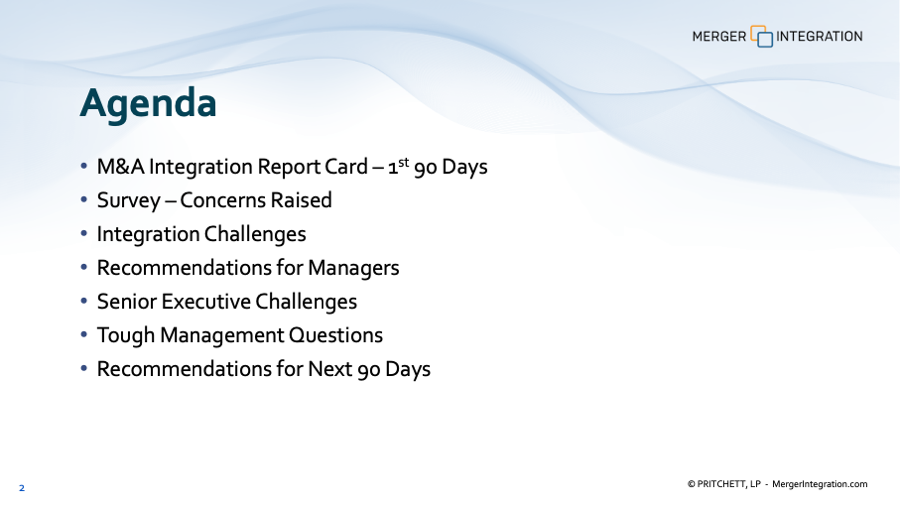 M&A Integration Review 60 Days Post-Close