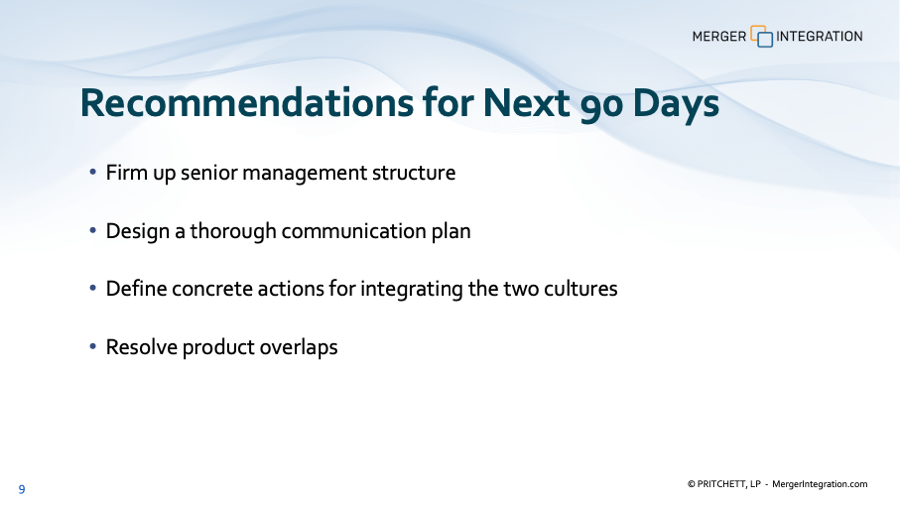 M&A Integration Review 60 Days Post-Close
