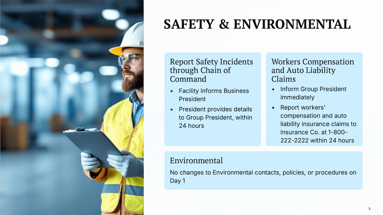 SAFETY & ENVIRONMENTAL