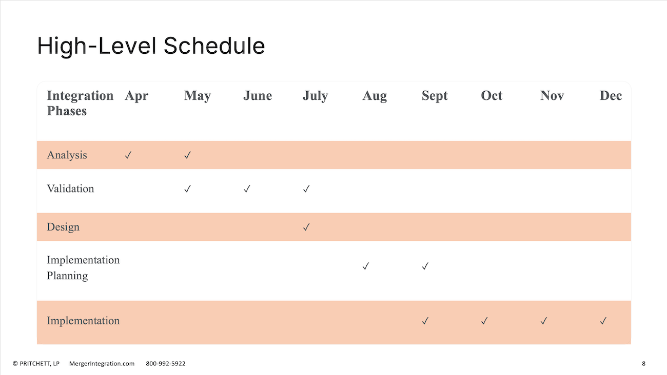High-Level Schedule