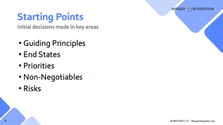 The Foundationof Post-Merger  Integration  Plans