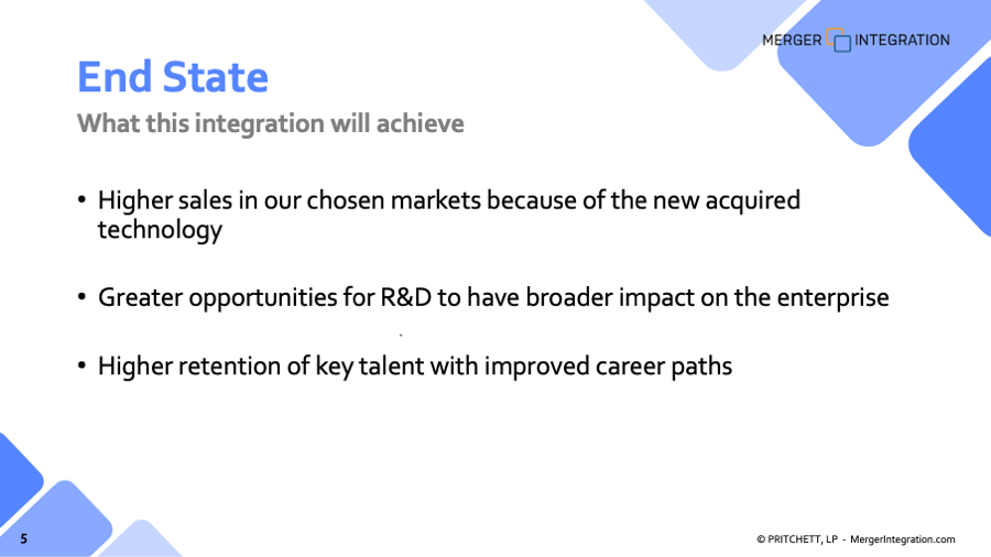 The Foundationof Post-Merger  Integration  Plans
