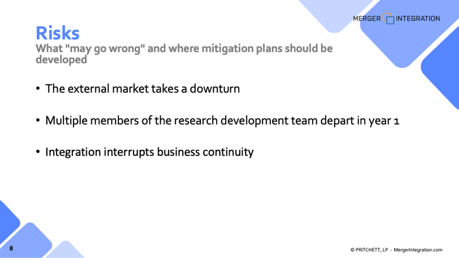 The Foundationof Post-Merger  Integration  Plans