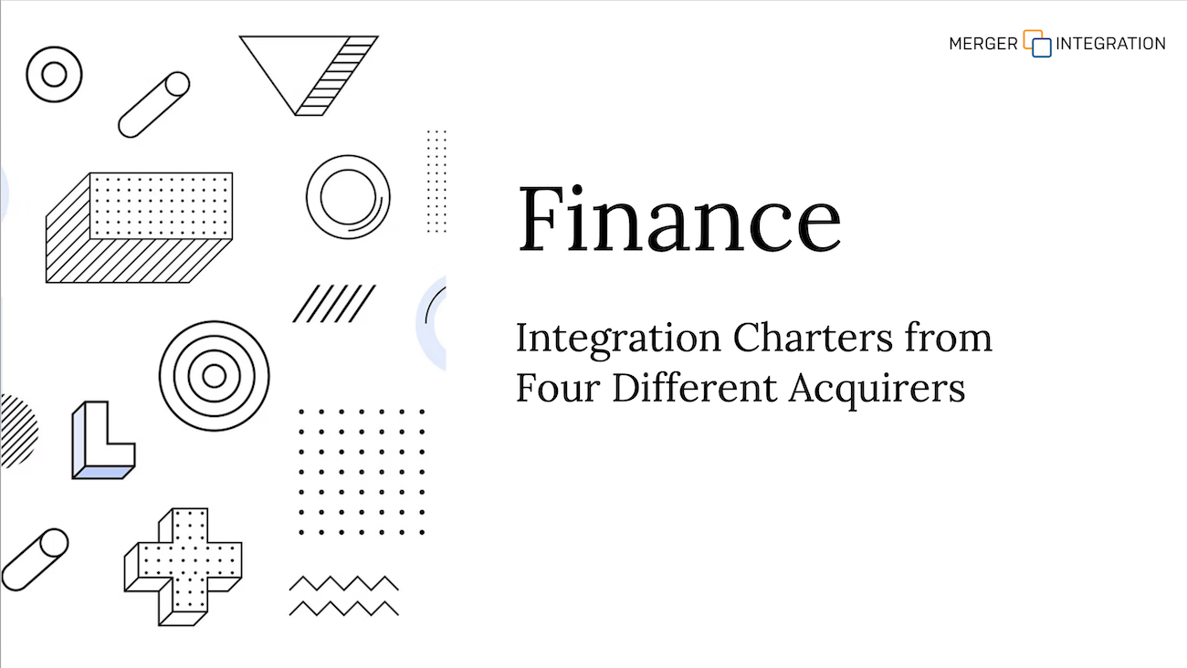 Finance:4 M&A Integration Charters from DifferentAcquisitions