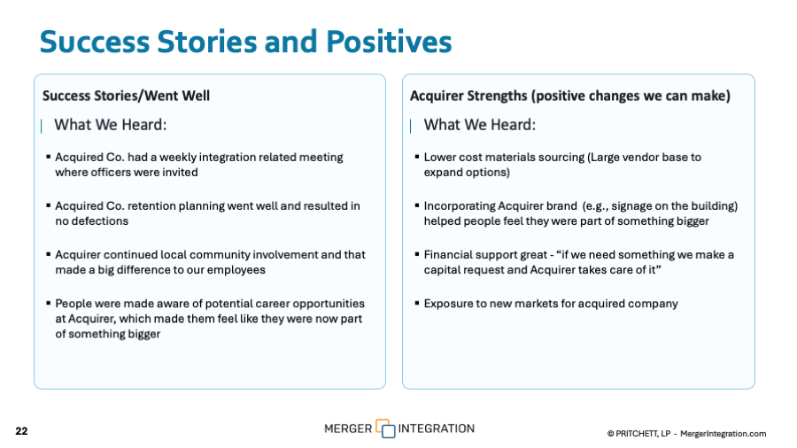 Post-Merger Integration Assessment