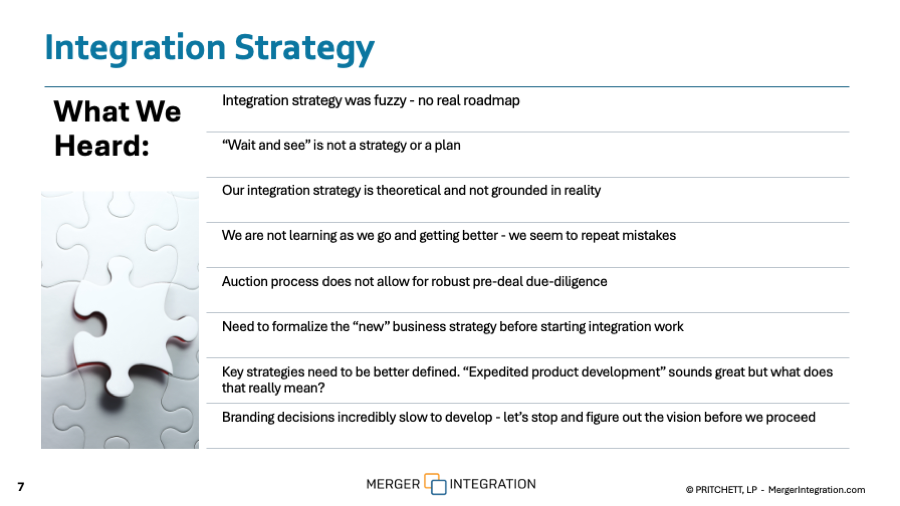 Post-Merger Integration Assessment