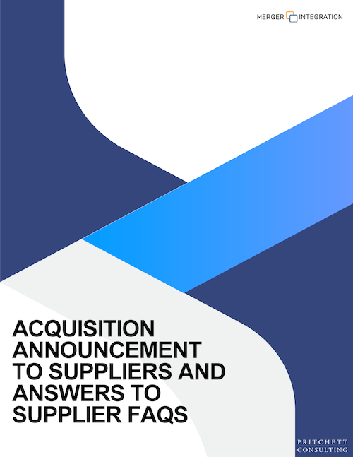Acquisition Announcement to Suppliers and Answers to Supplier FAQs
