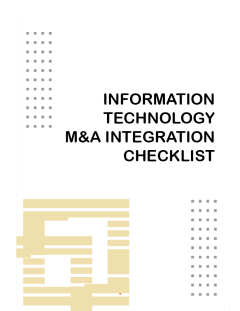 Information Technology M&A Integration Checklist