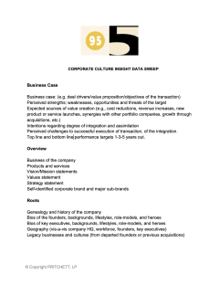 Corporate Culture Data Sweep