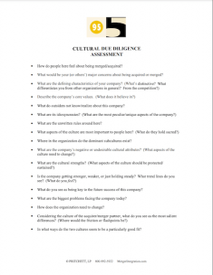 Cultural Due Diligence Assessment