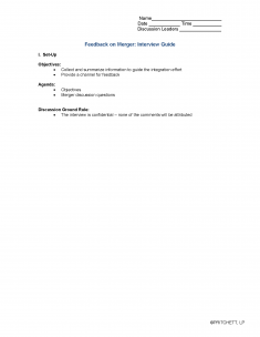 Interview Guide to Gather Feedback on Merger
