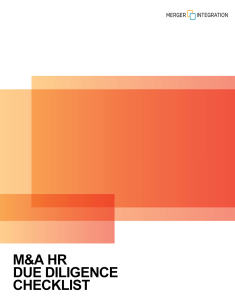 M&A HR Due Diligence Checklist