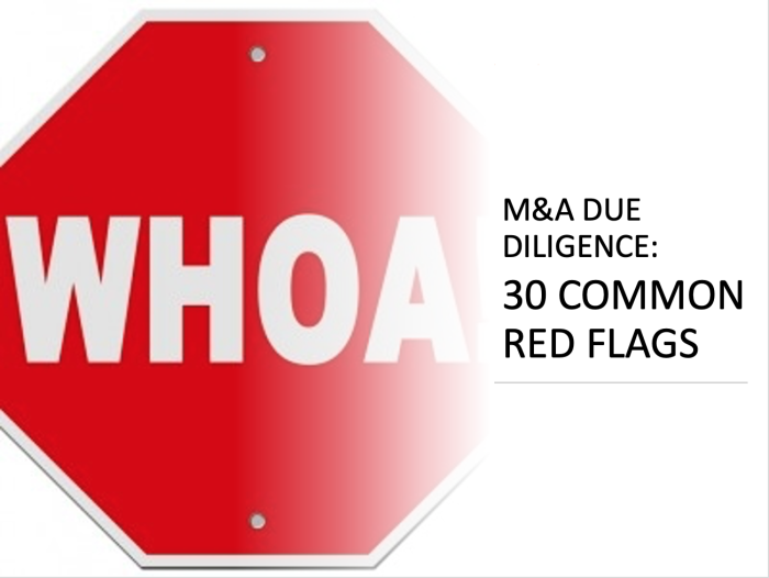 M&A Due Diligence: 30 Common Red Flags