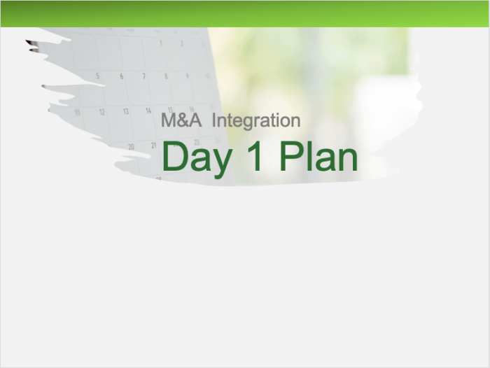 M&A Integration Day 1 Plan