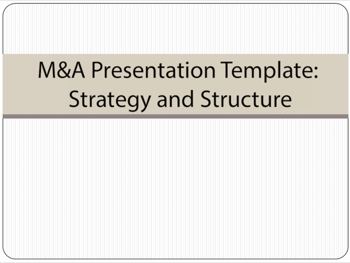 M&A Presentation Template