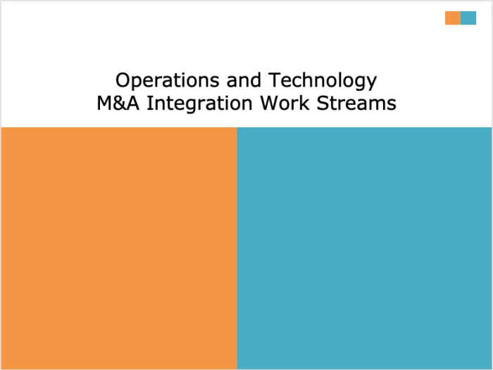 Operations and Technology M&A Integration Work Streams