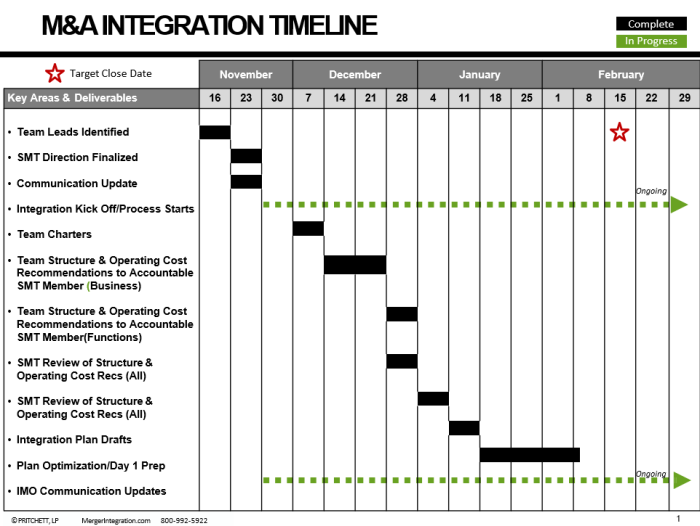 Post-Merger Integration Timeline