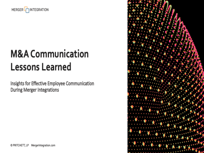 M&A Communication  Lessons Learned