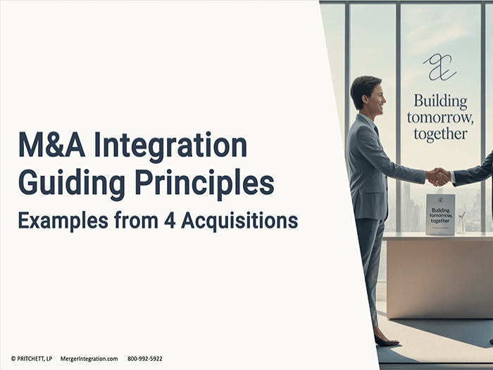 M&A IntegrationGuiding Principles Examples from 4 M&A Deals