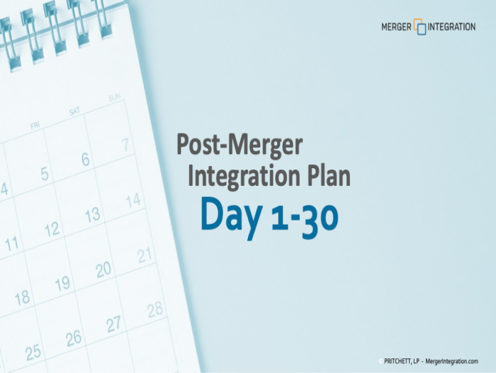 Post-Merger Integration Planning: Day 1 - Day 30 