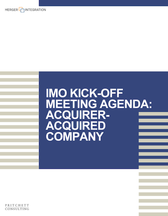 IMO Kick-Off Meeting Agenda: Acquirer-Acquired Company   