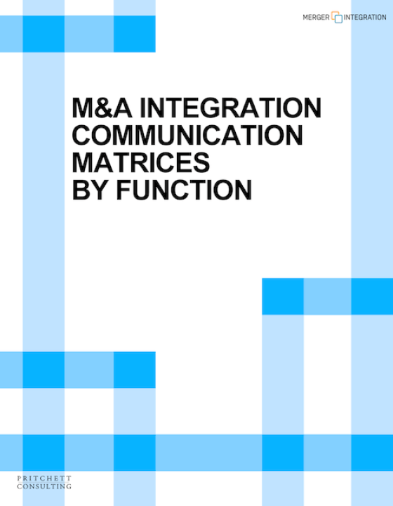 M&A Integration Communication Matrices by Function