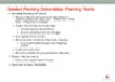 Detailed Planning Deliverables: Planning Teams