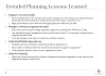 Detailed Planning Lessons Learned
