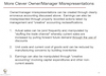 More Clever Owner/Manager Misrepresentations