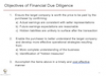 Objectives of Financial Due Diligence
