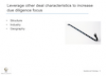 Leverage other deal characteristics to increase due diligence focus