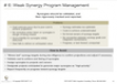 # 6: Weak Synergy Program Management