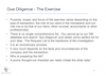 Due Diligence - The Exercise
