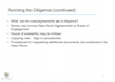 Running the Diligence (continued)