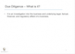 Due Diligence – What is it?