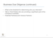 Business Due Diligence (continued)