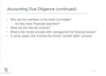 Accounting Due Diligence (continued)