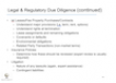 Legal & Regulatory Due Diligence (continued)